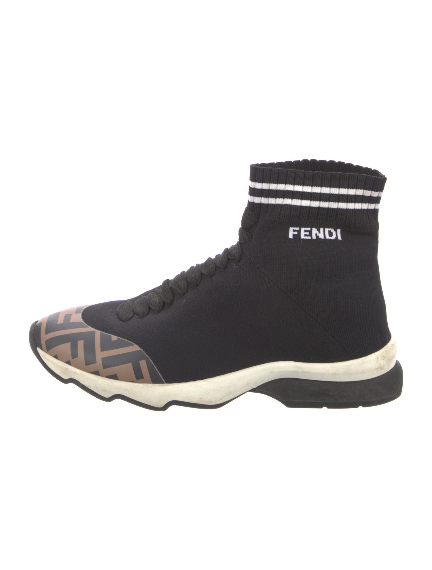 Fendi Zucca FF Logo Printed Sock Sneakers