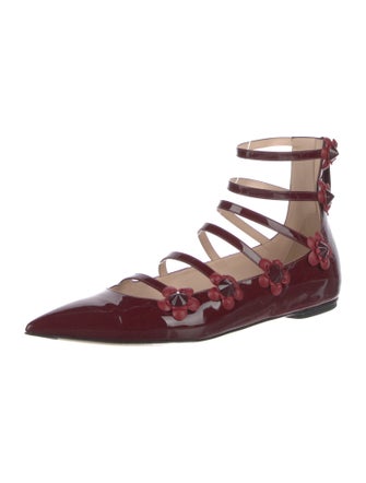 Fendi Spike Accents Patent Leather Flats
