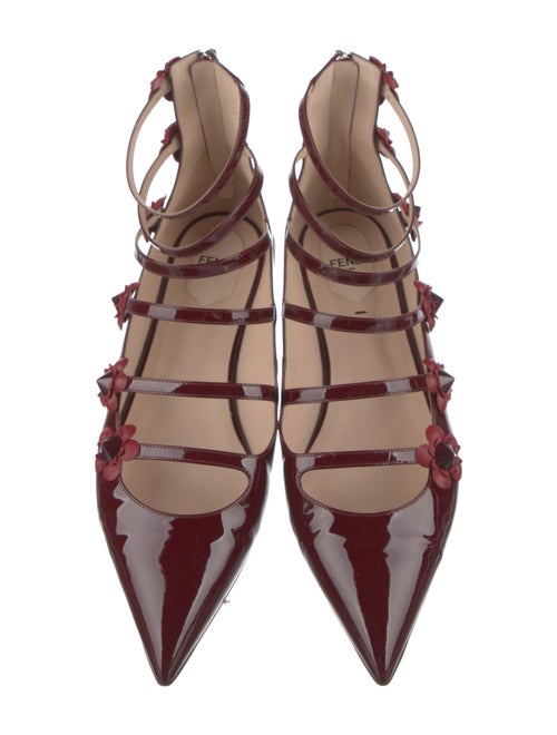 Fendi Spike Accents Patent Leather Flats