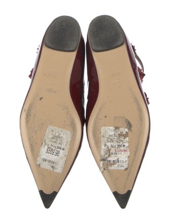 Fendi Spike Accents Patent Leather Flats