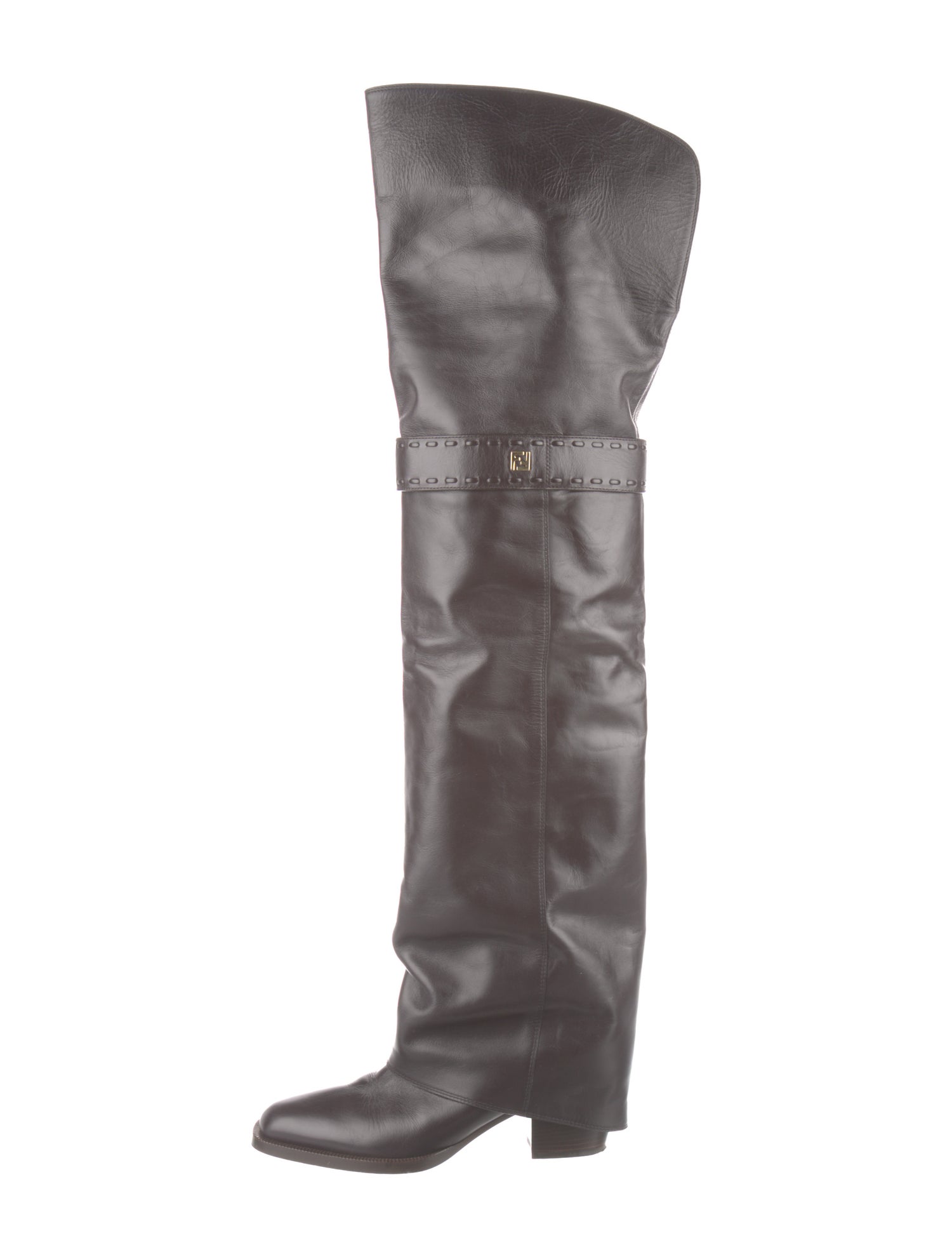 Fendi Zucca FF Logo Leather Boots