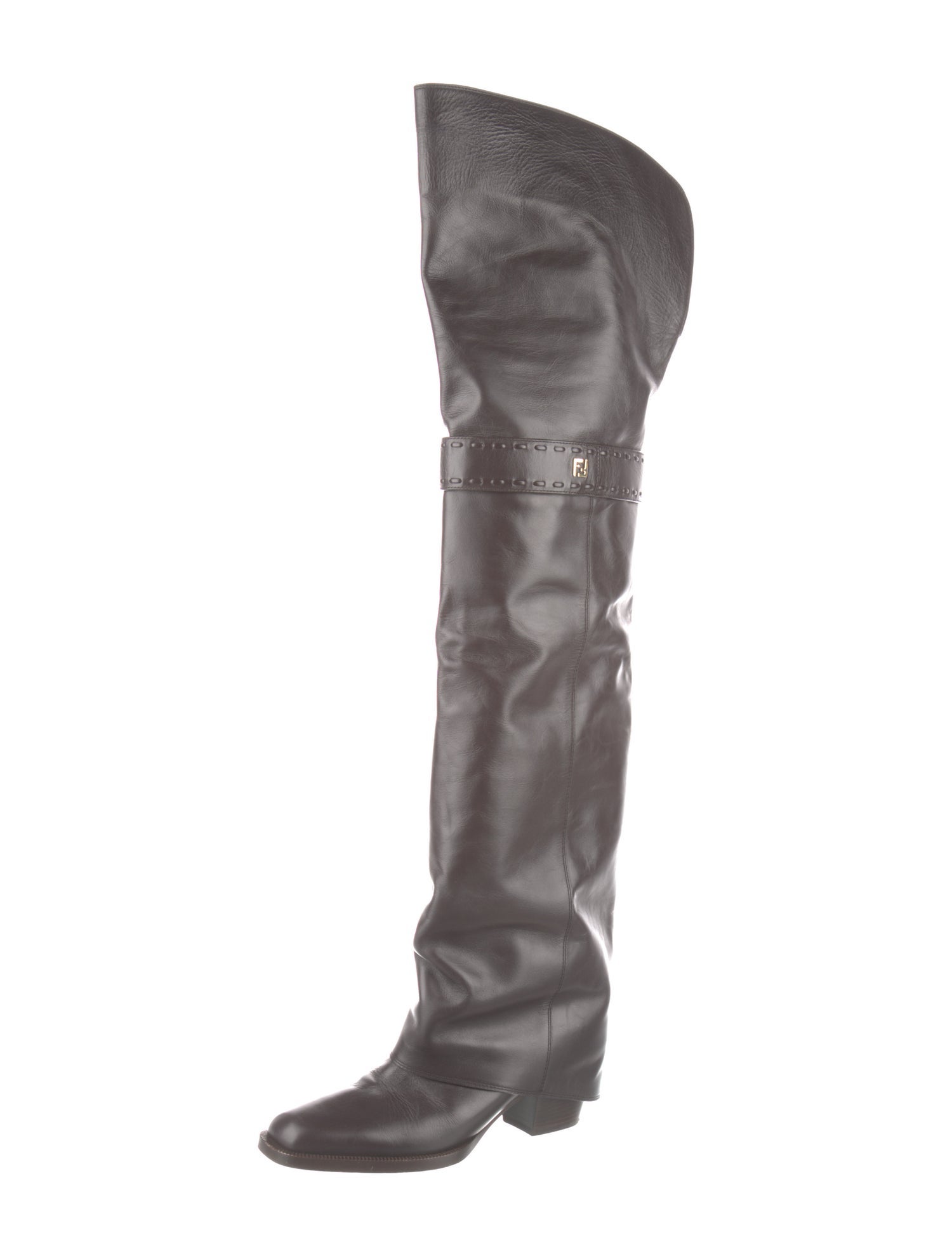 Fendi Zucca FF Logo Leather Boots