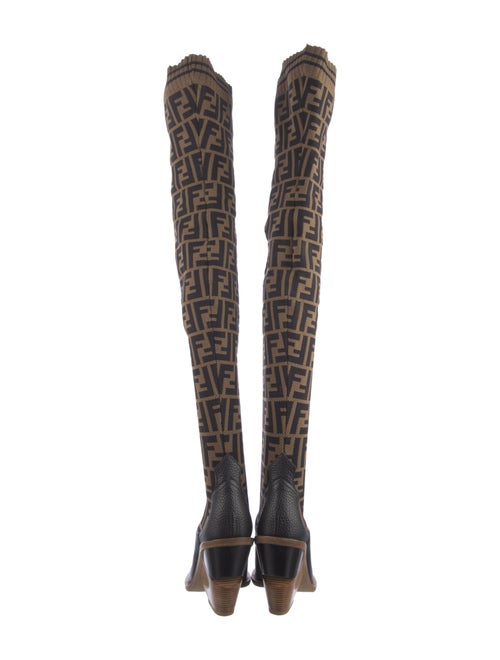 Fendi Zucca FF Logo Printed Sock Boots