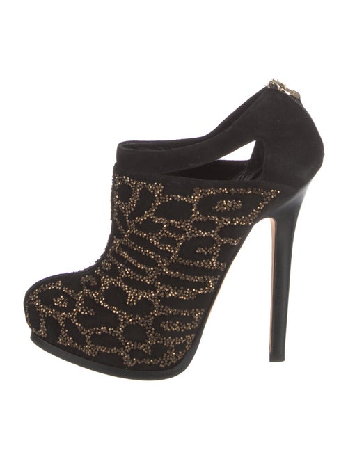 Fendi Suede Printed Mules