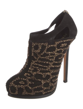 Fendi Suede Printed Mules