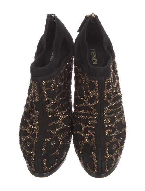 Fendi Suede Printed Mules