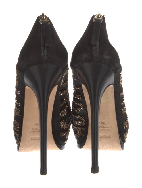 Fendi Suede Printed Mules