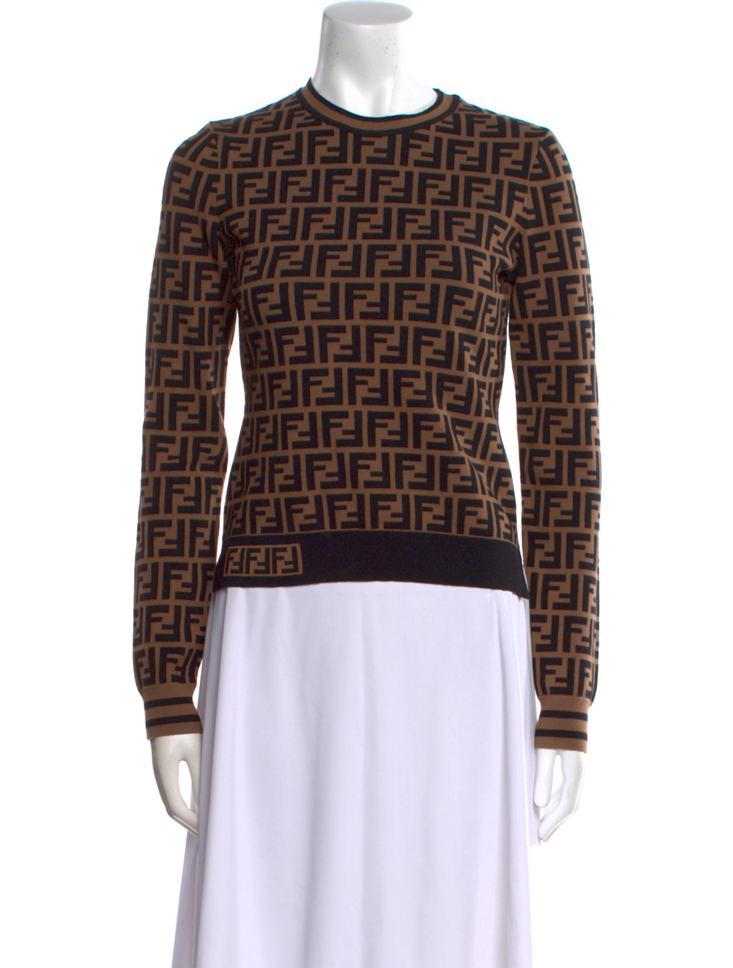 Fendi Printed Crew Neck Sweater