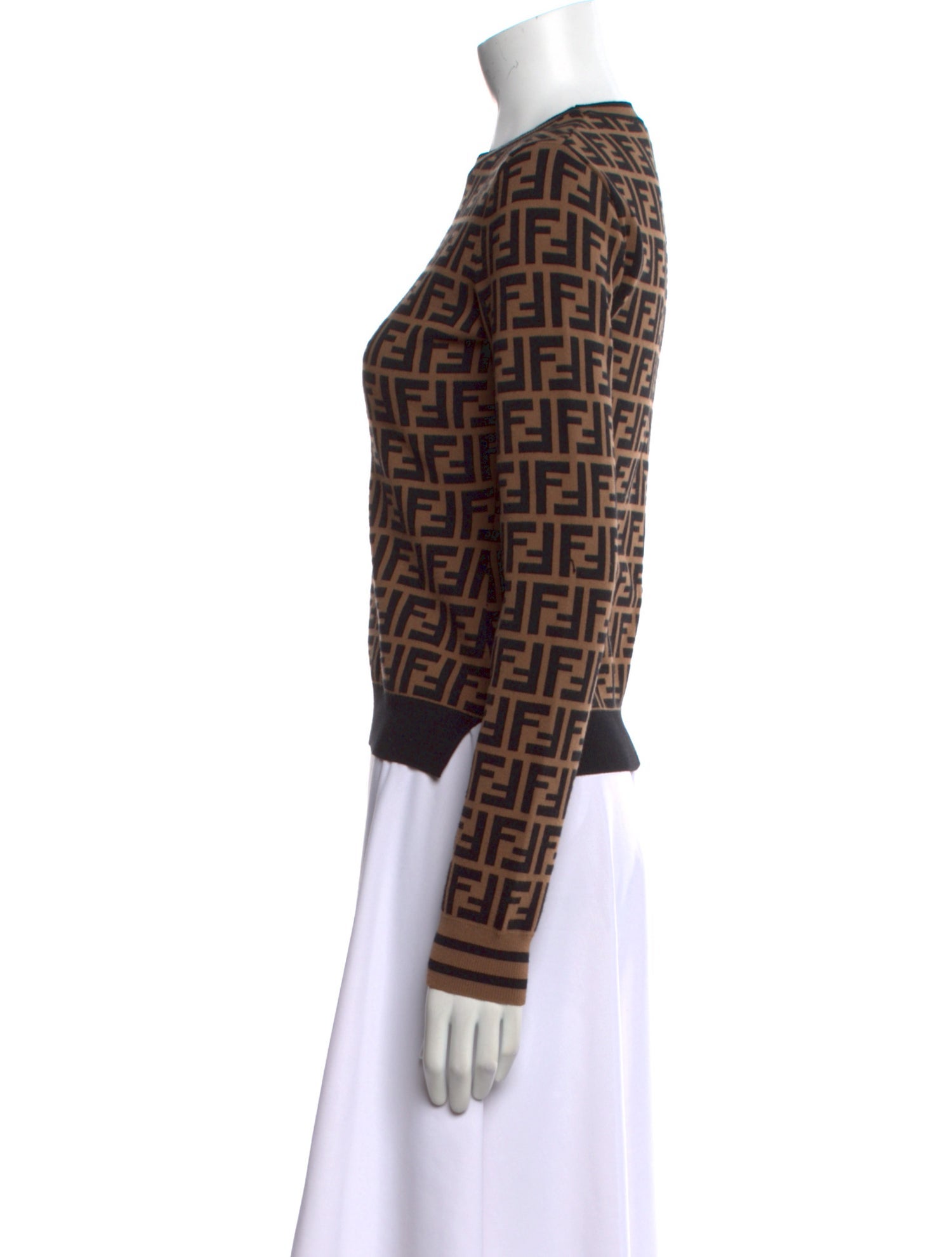 Fendi Printed Crew Neck Sweater
