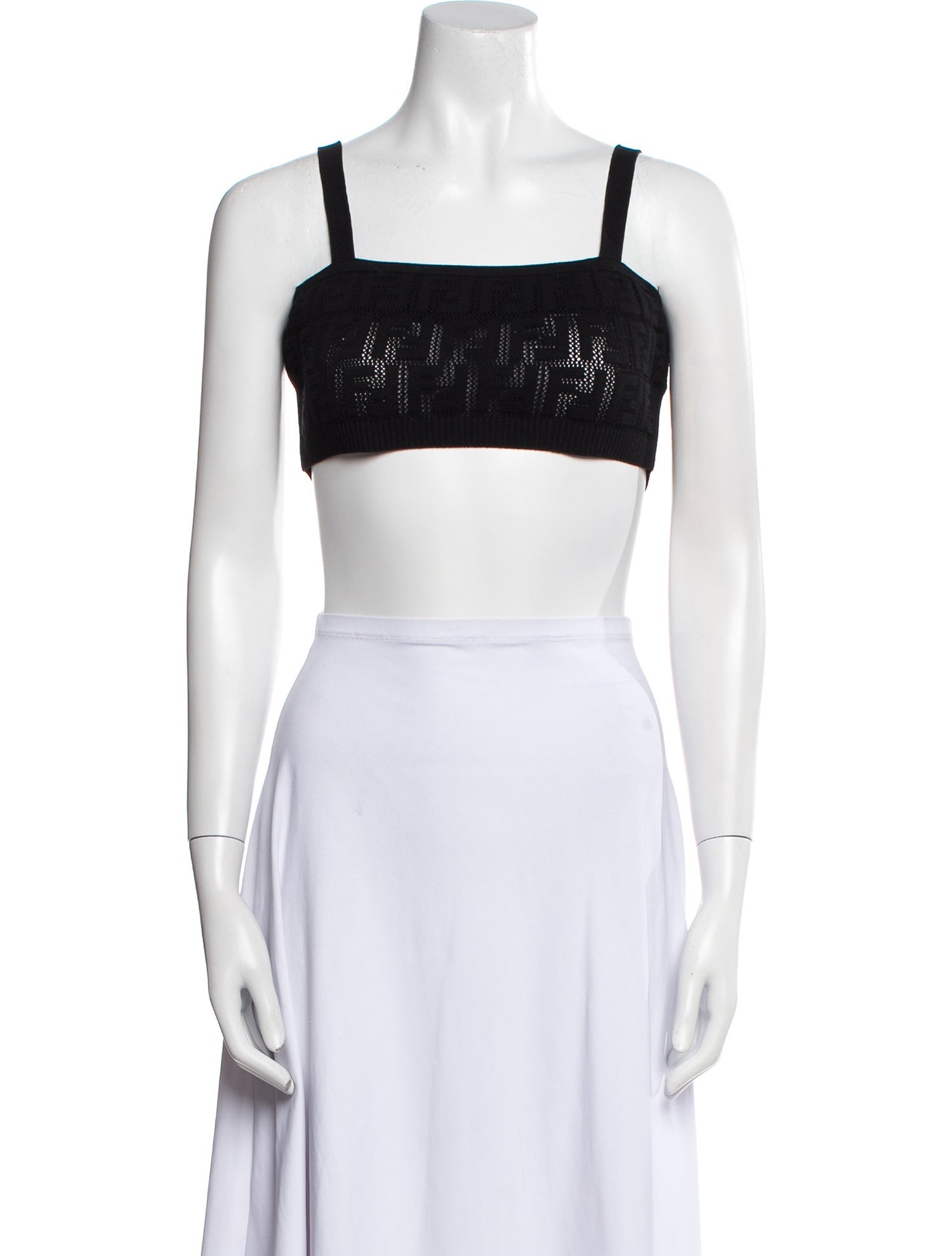 Fendi Square Neckline Sleeveless Crop Top