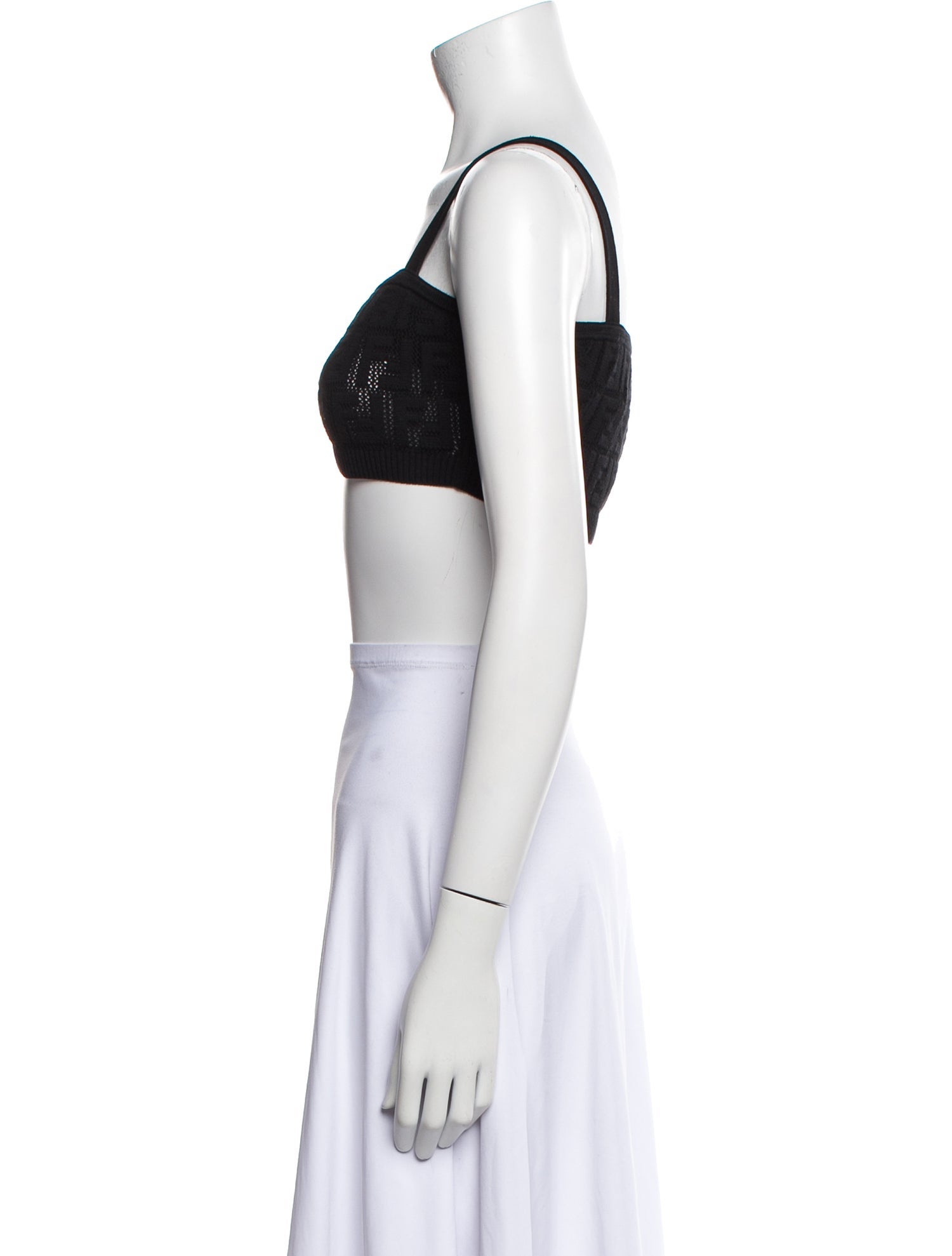 Fendi Square Neckline Sleeveless Crop Top