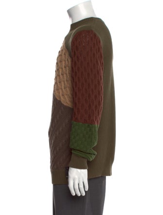 Fendi Colorblock Pattern Crew Neck Pullover