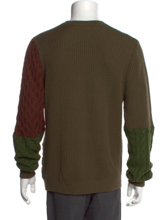 Fendi Colorblock Pattern Crew Neck Pullover