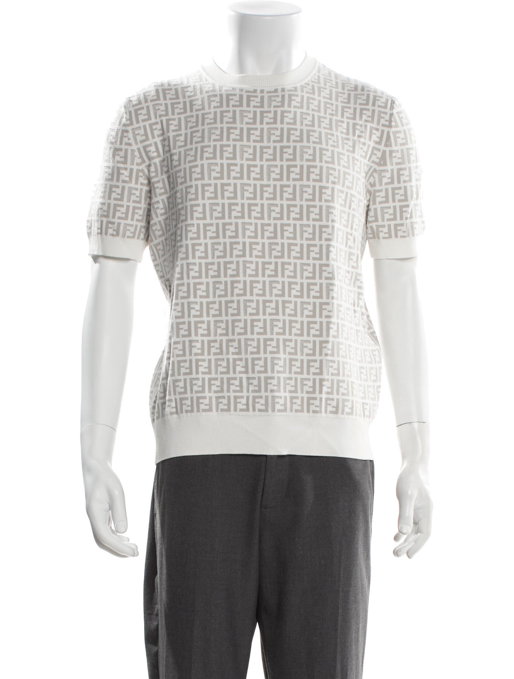 Fendi Zucca FF Logo Printed Henley