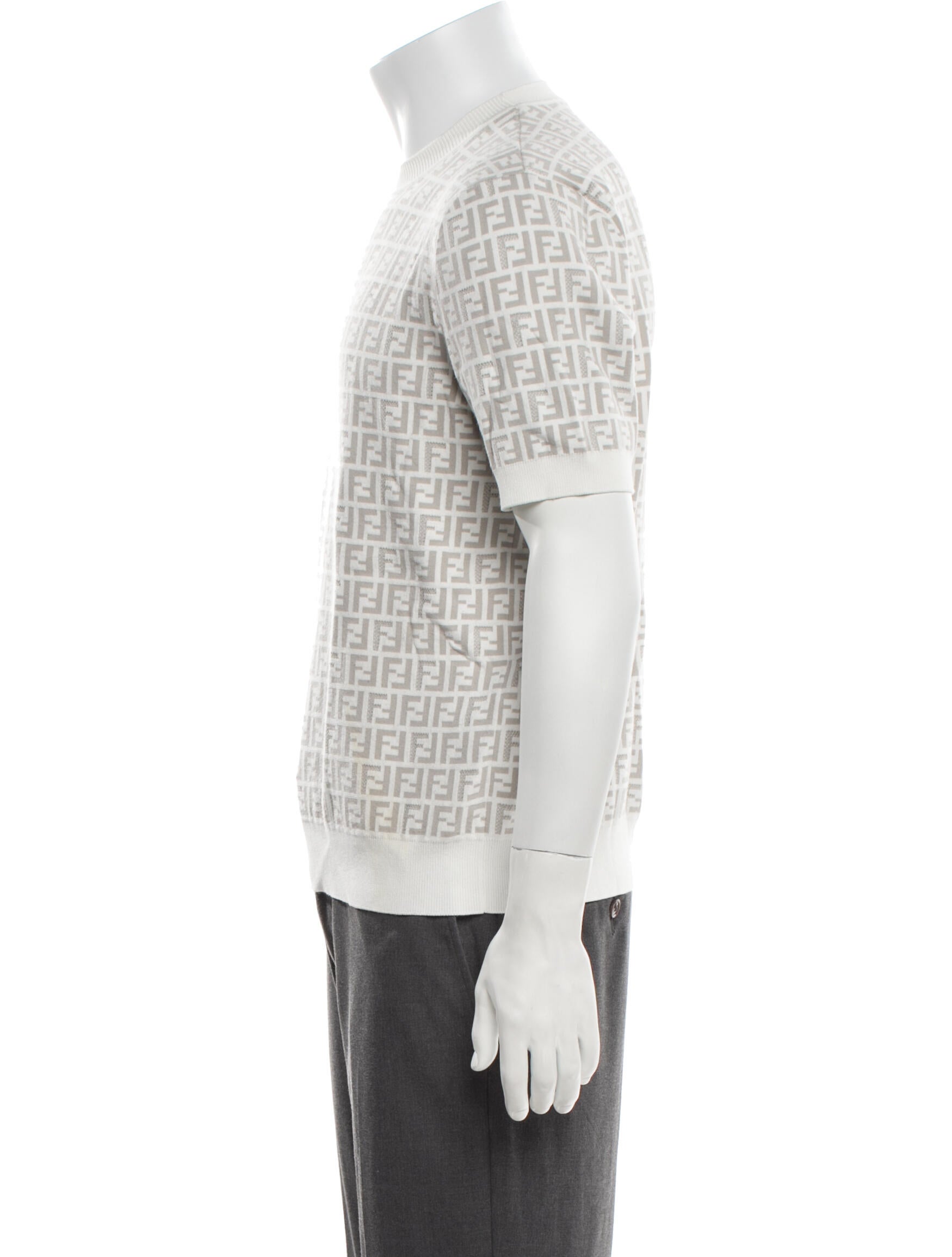 Fendi Zucca FF Logo Printed Henley