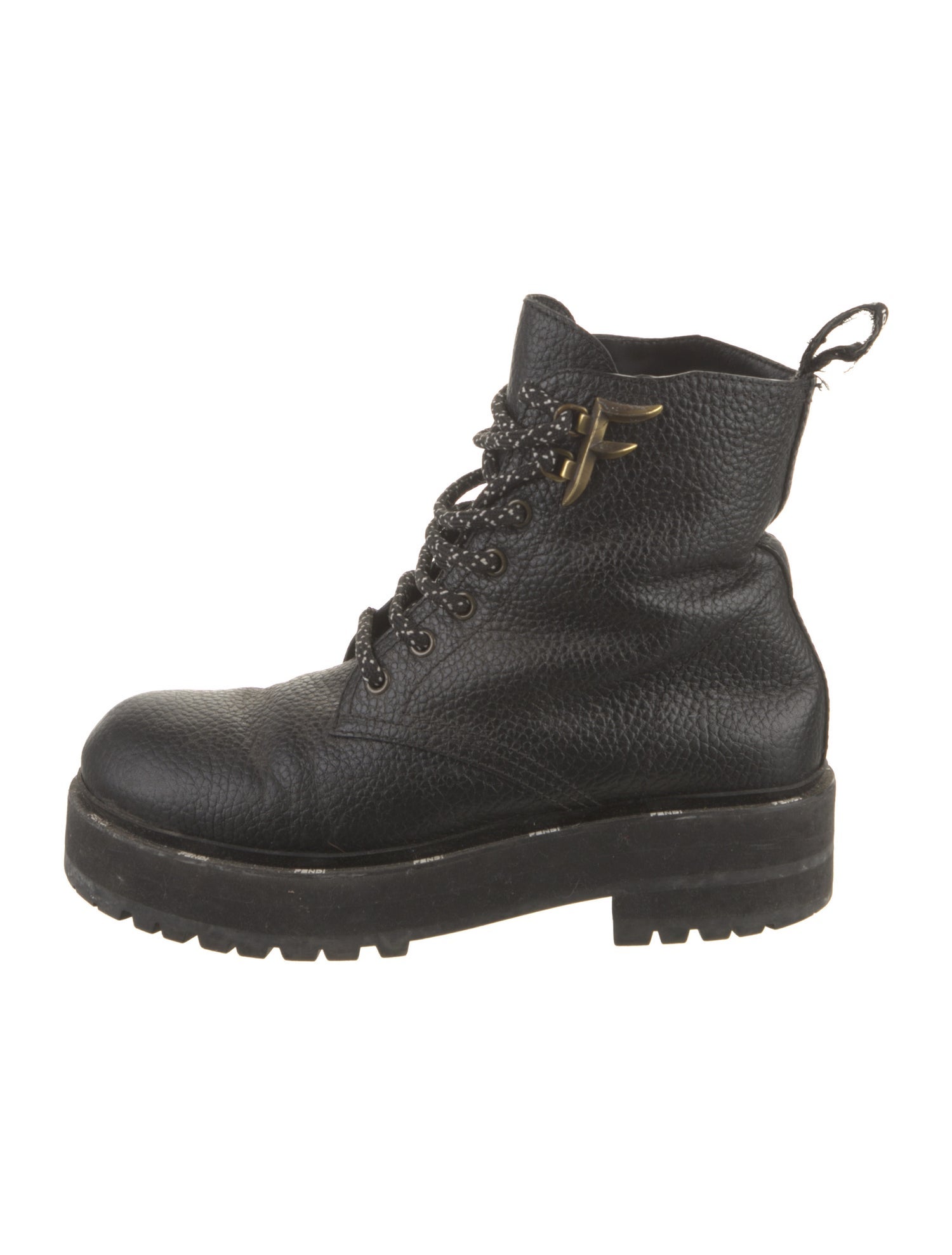 Fendi Leather Combat Boots