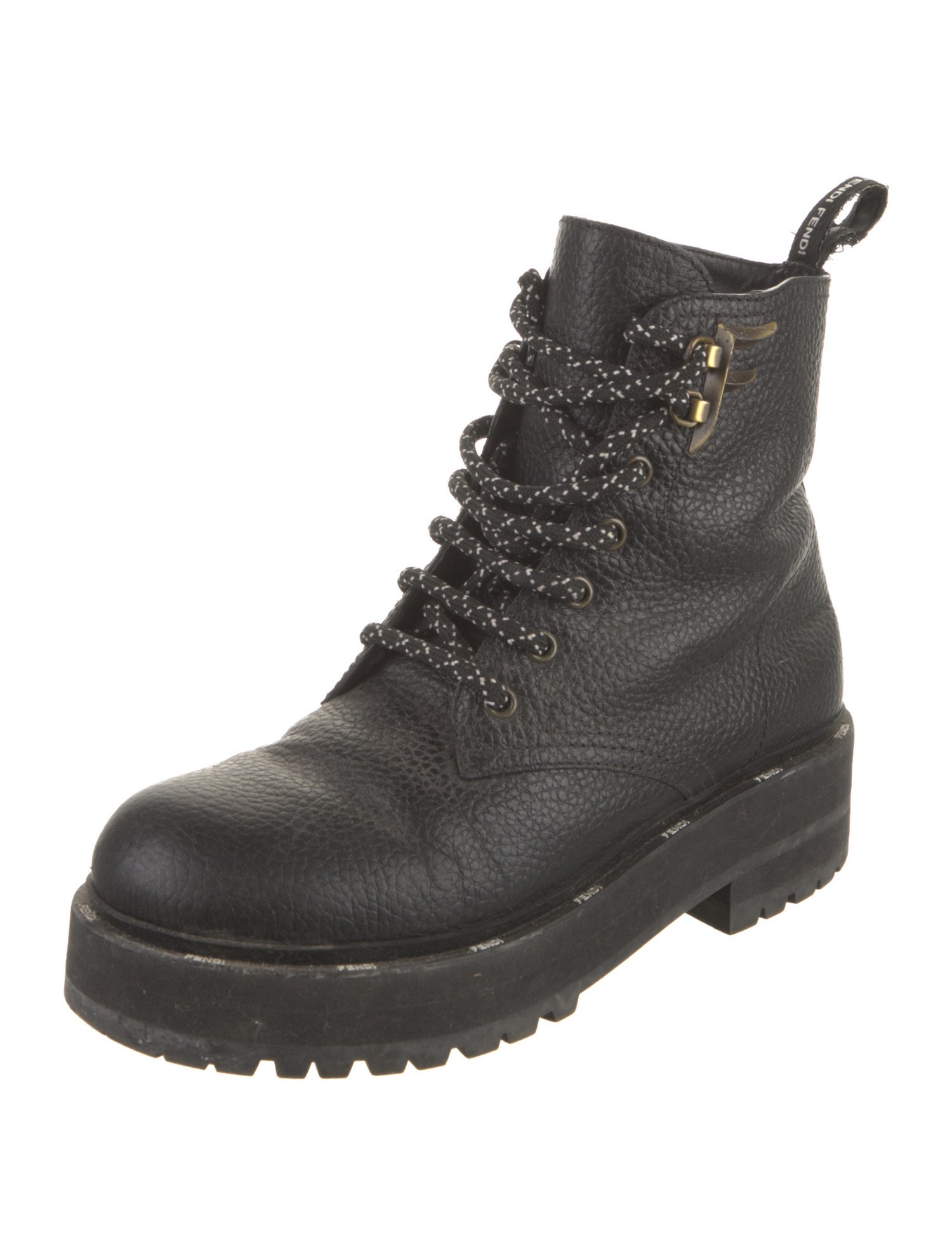 Fendi Leather Combat Boots