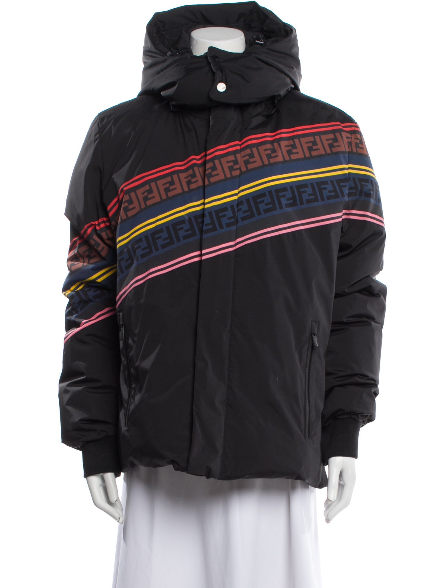 Fendi Nylon Striped Coat