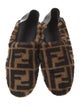 Fendi Zucca FF Logo Shearling Flats