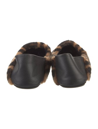 Fendi Zucca FF Logo Shearling Flats