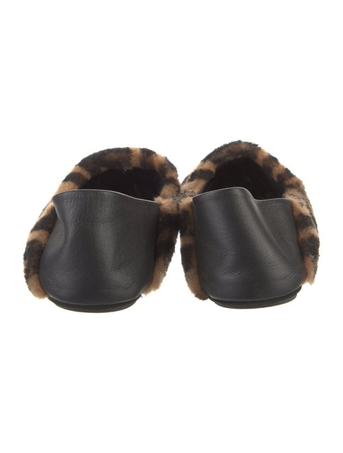 Fendi Zucca FF Logo Shearling Flats