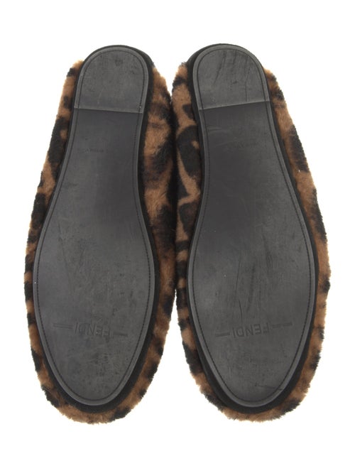 Fendi Zucca FF Logo Shearling Flats