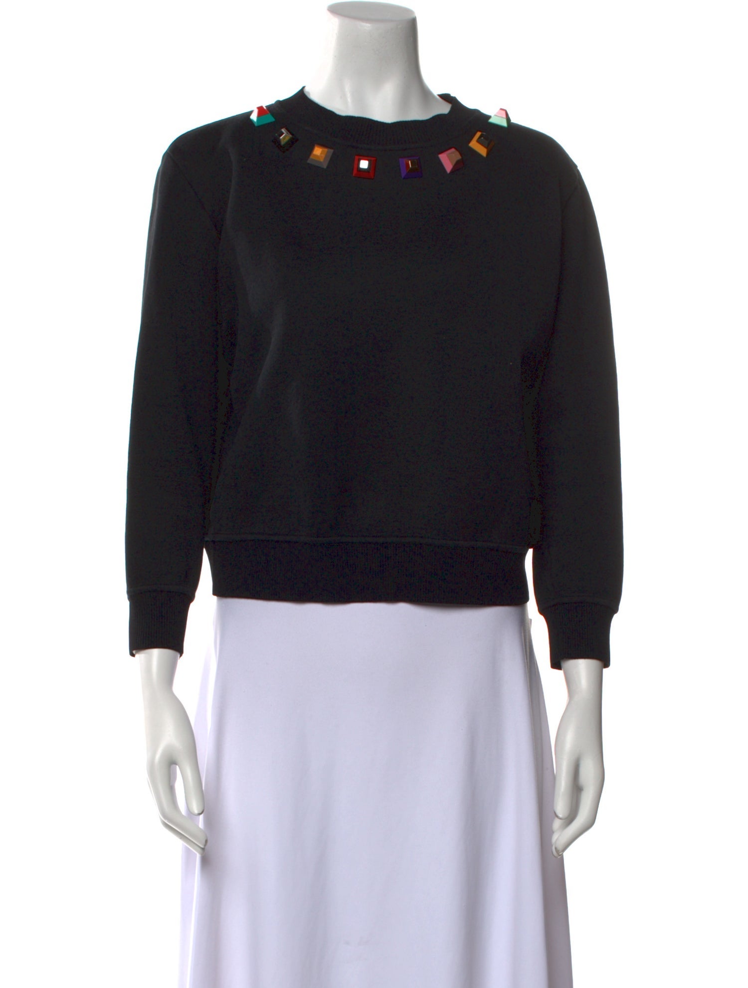 Fendi Crew Neck Three-Quarter Sleeve Sweatshirt