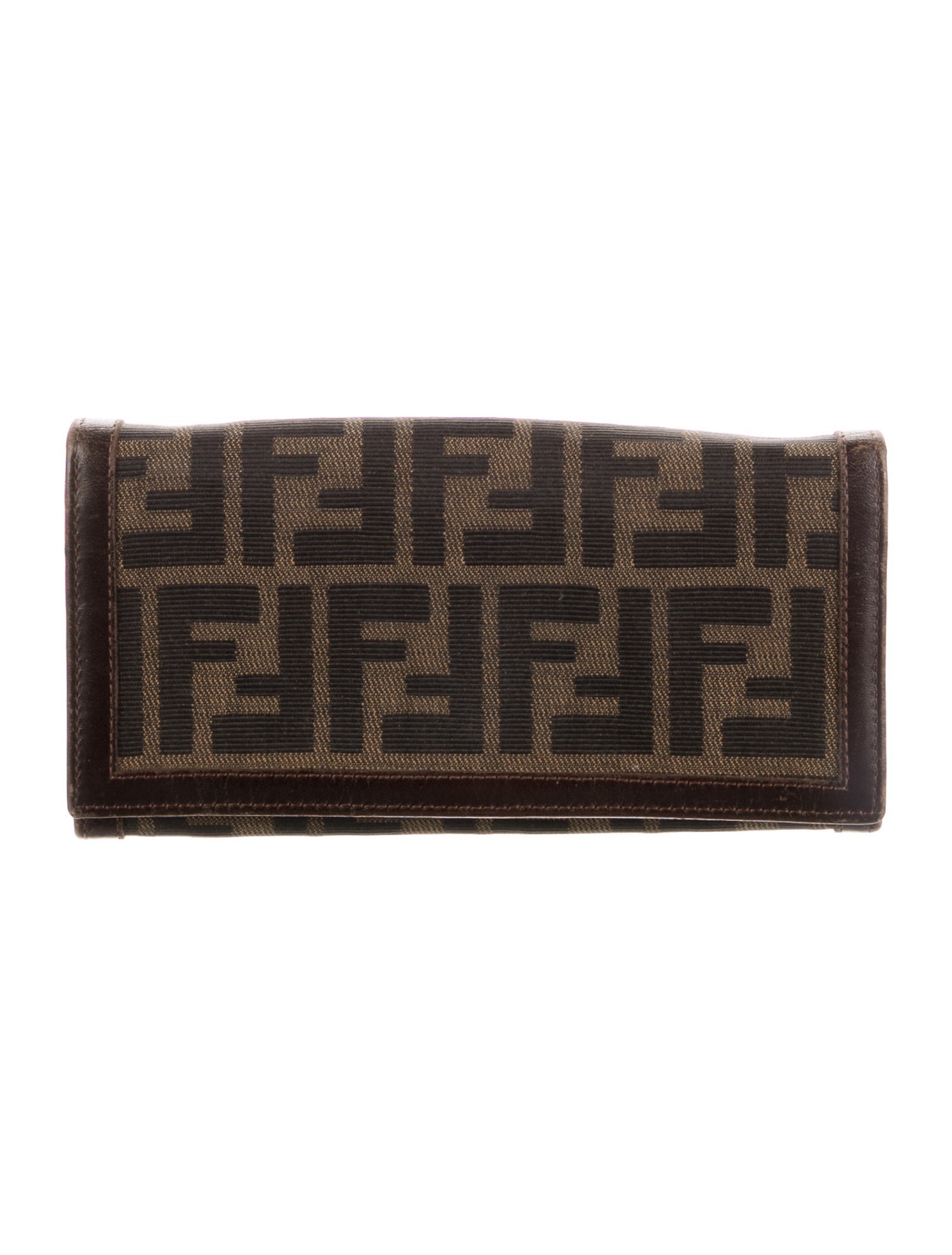 Fendi Zucca Continental Zucca FF Logo Continental Wallet