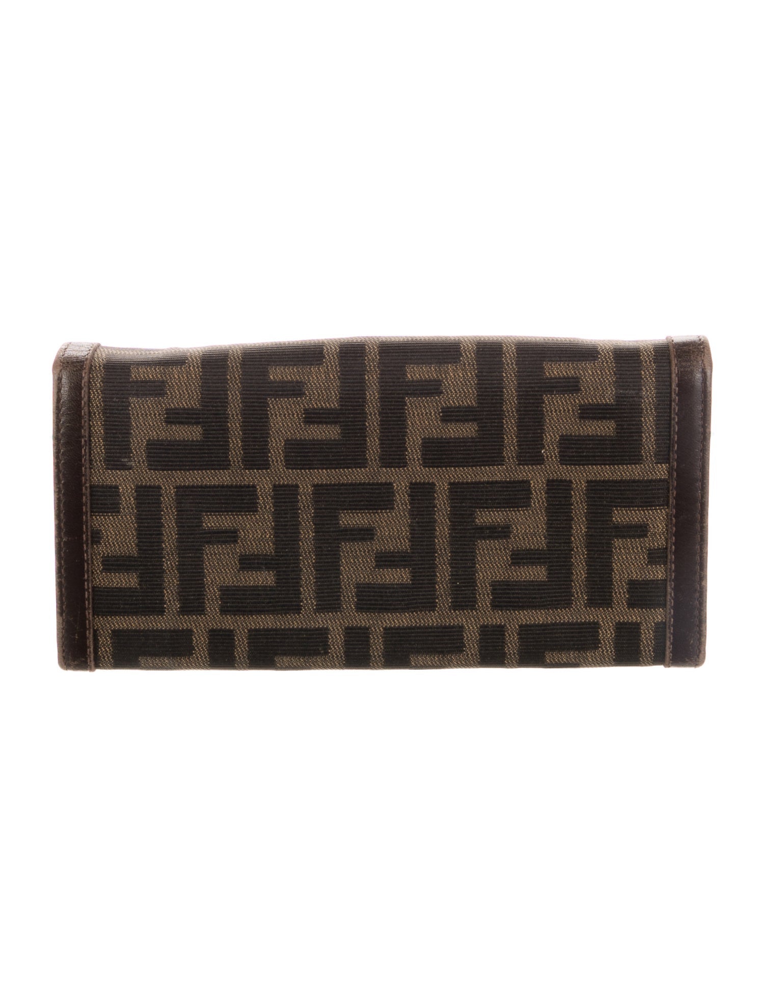 Fendi Zucca Continental Zucca FF Logo Continental Wallet