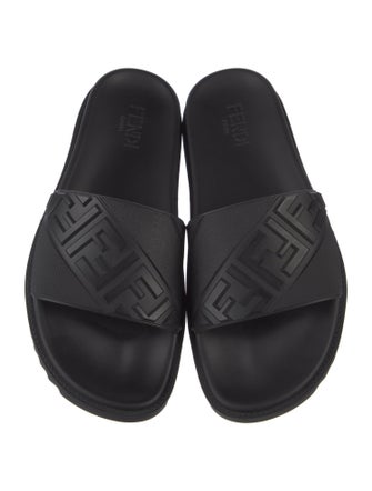 Fendi Zucca FF Logo Rubber Slides
