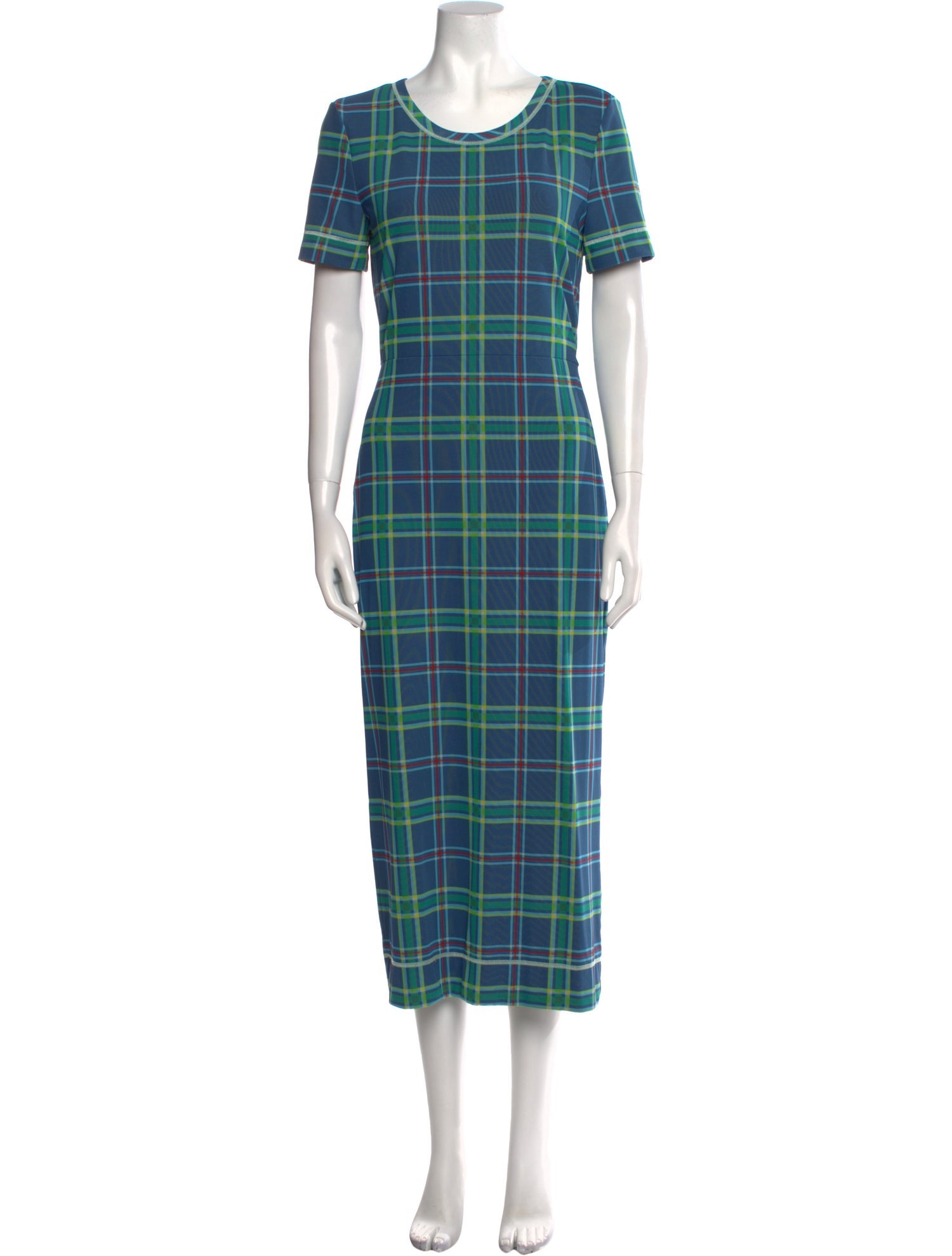 Fendi Plaid Print Long Dress