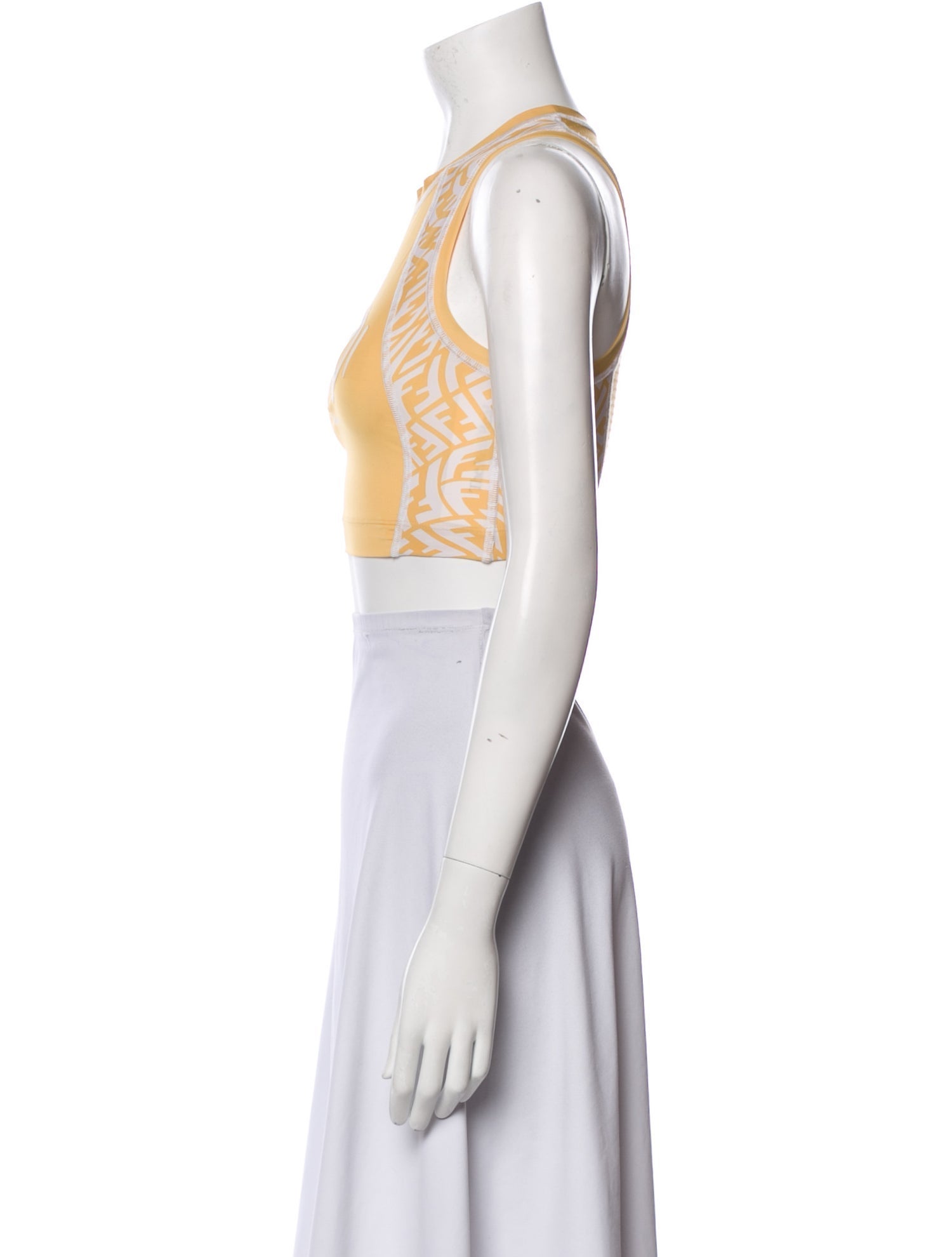 Fendi Graphic Print Scoop Neck Crop Top