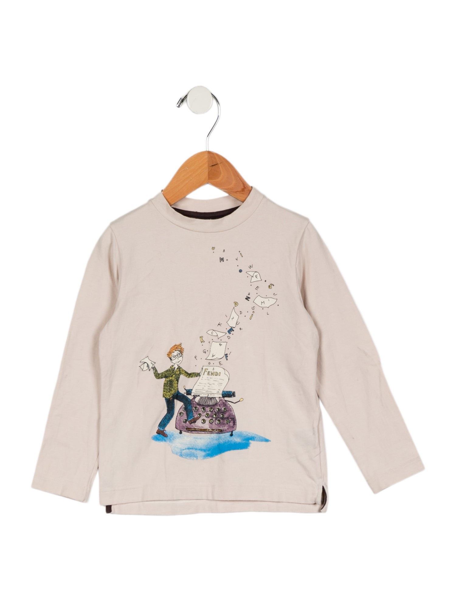 Fendi Toddlers' Graphic Print Long Sleeve Top