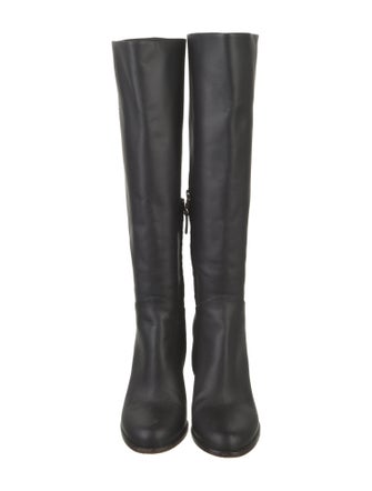 Fendi Pequin Pattern Leather Boots