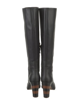 Fendi Pequin Pattern Leather Boots