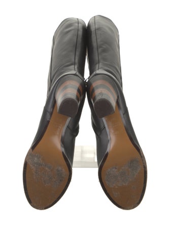 Fendi Pequin Pattern Leather Boots