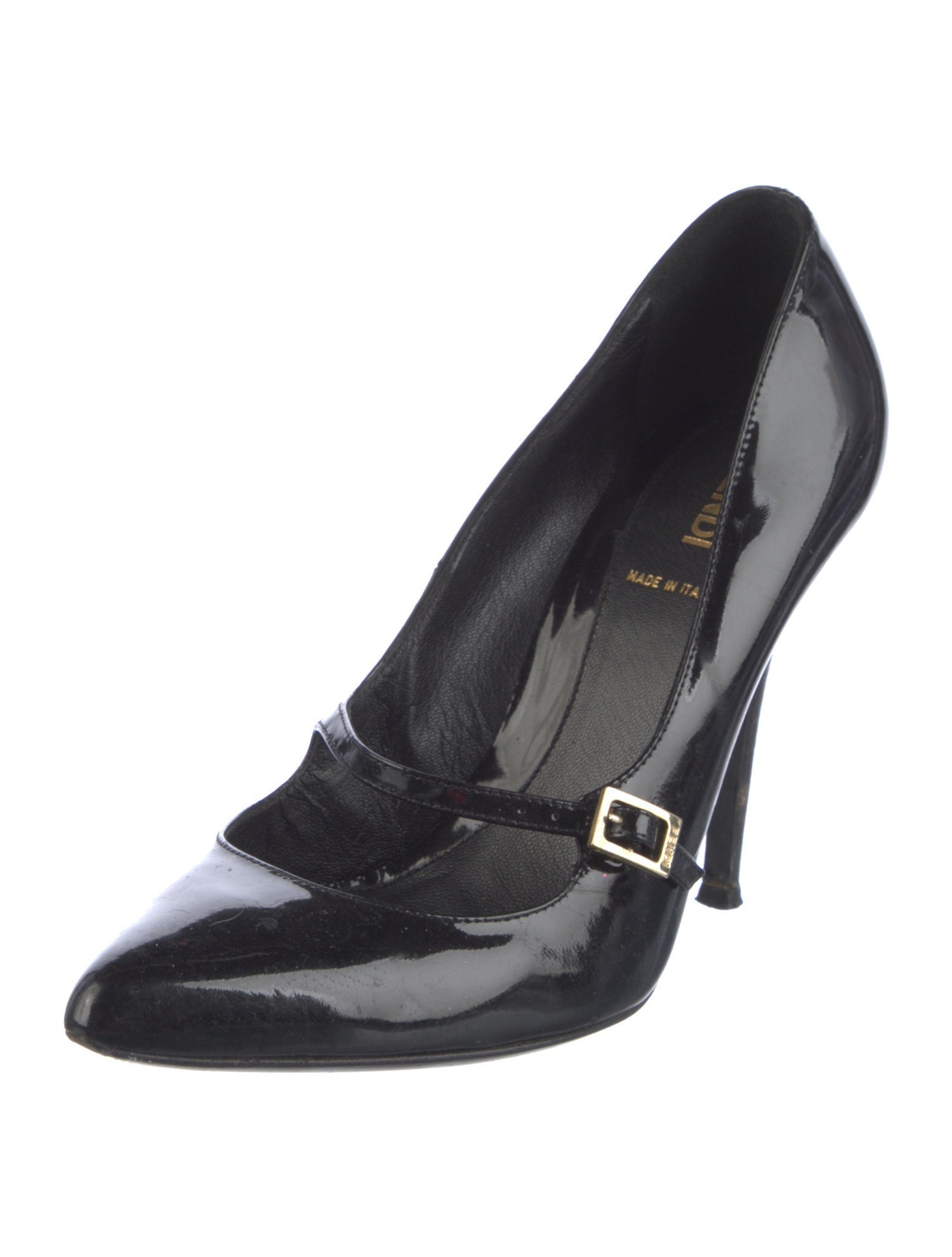 Fendi Zucca FF Logo Patent Leather Pumps