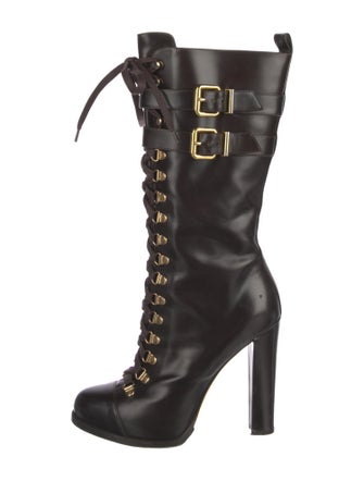 Fendi Leather Lace-Up Boots