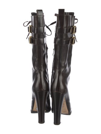 Fendi Leather Lace-Up Boots