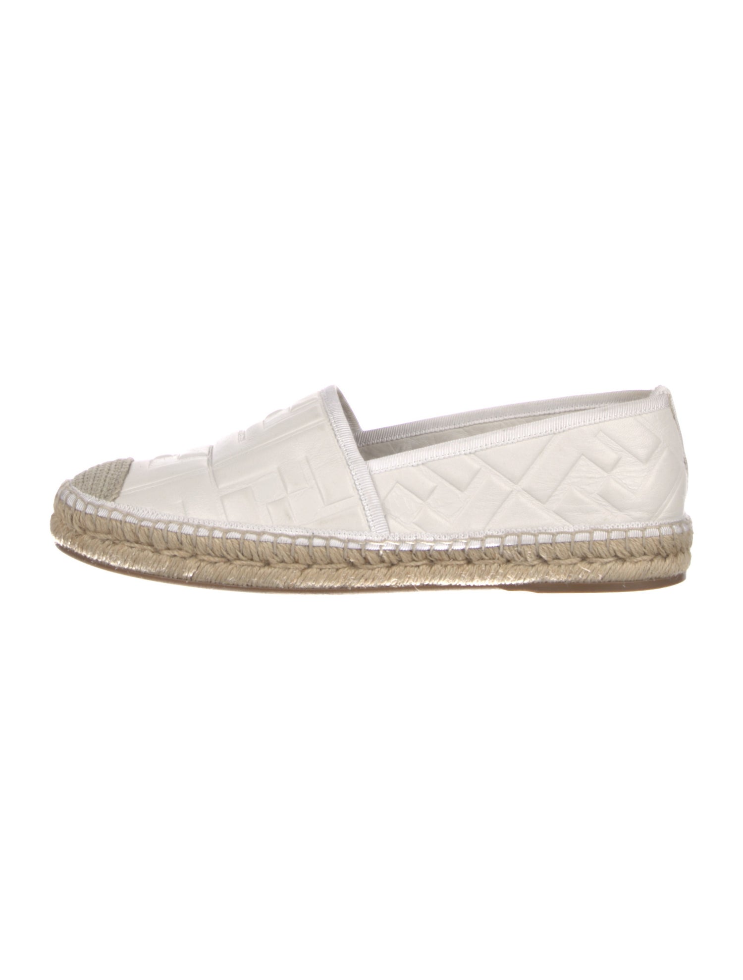 Fendi Zucca FF Logo Leather Espadrilles