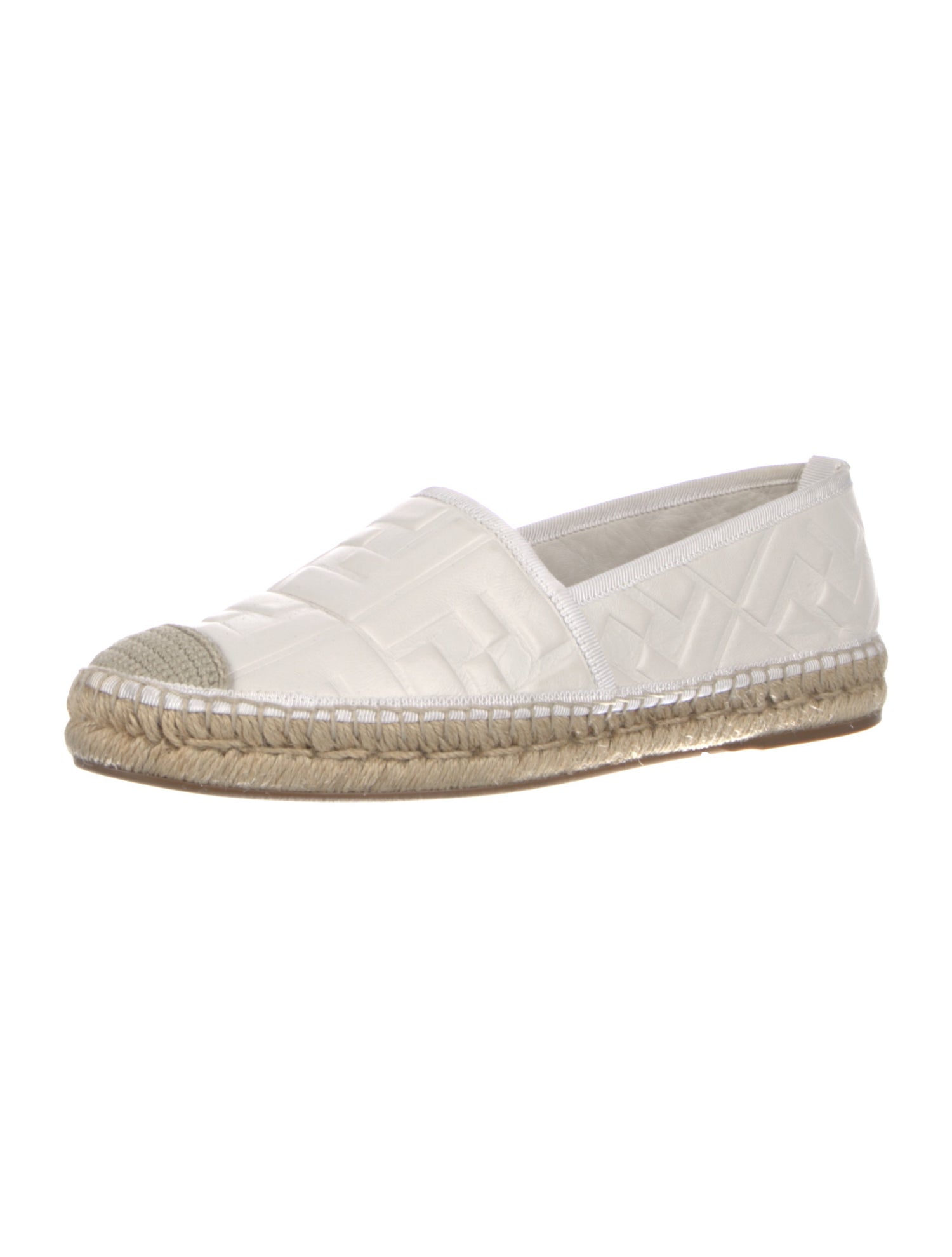 Fendi Zucca FF Logo Leather Espadrilles
