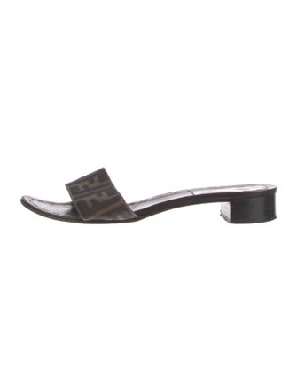 Fendi Zucca FF Logo Printed Slides