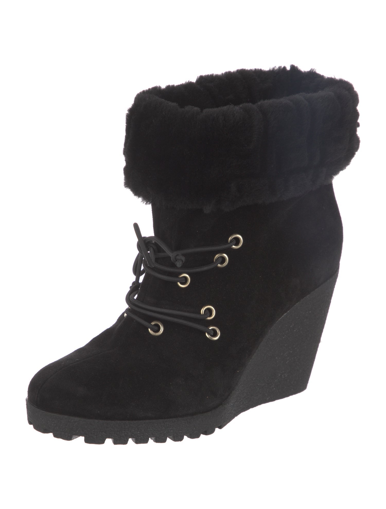 Fendi Zucca FF Logo Suede Lace-Up Boots