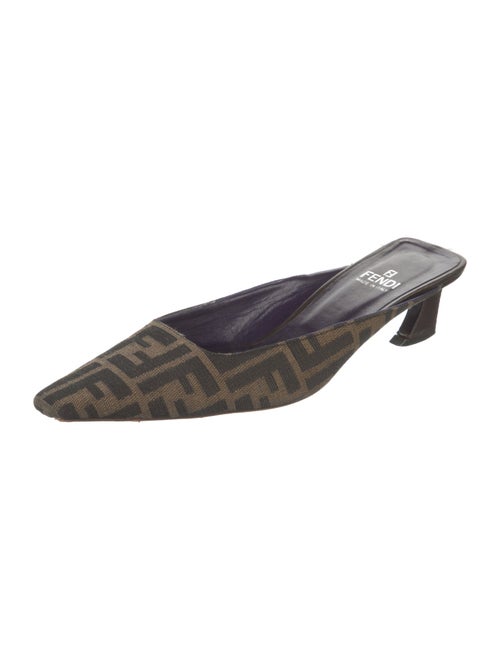 Fendi Zucca FF Logo Canvas Mules