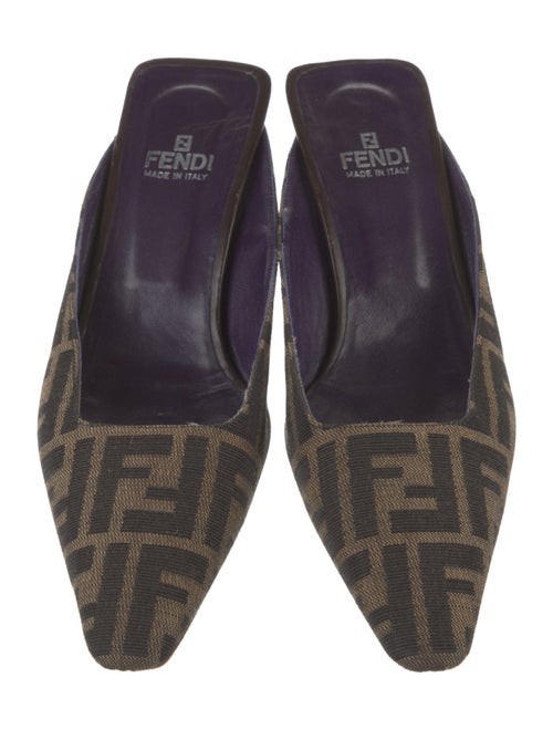Fendi Zucca FF Logo Canvas Mules