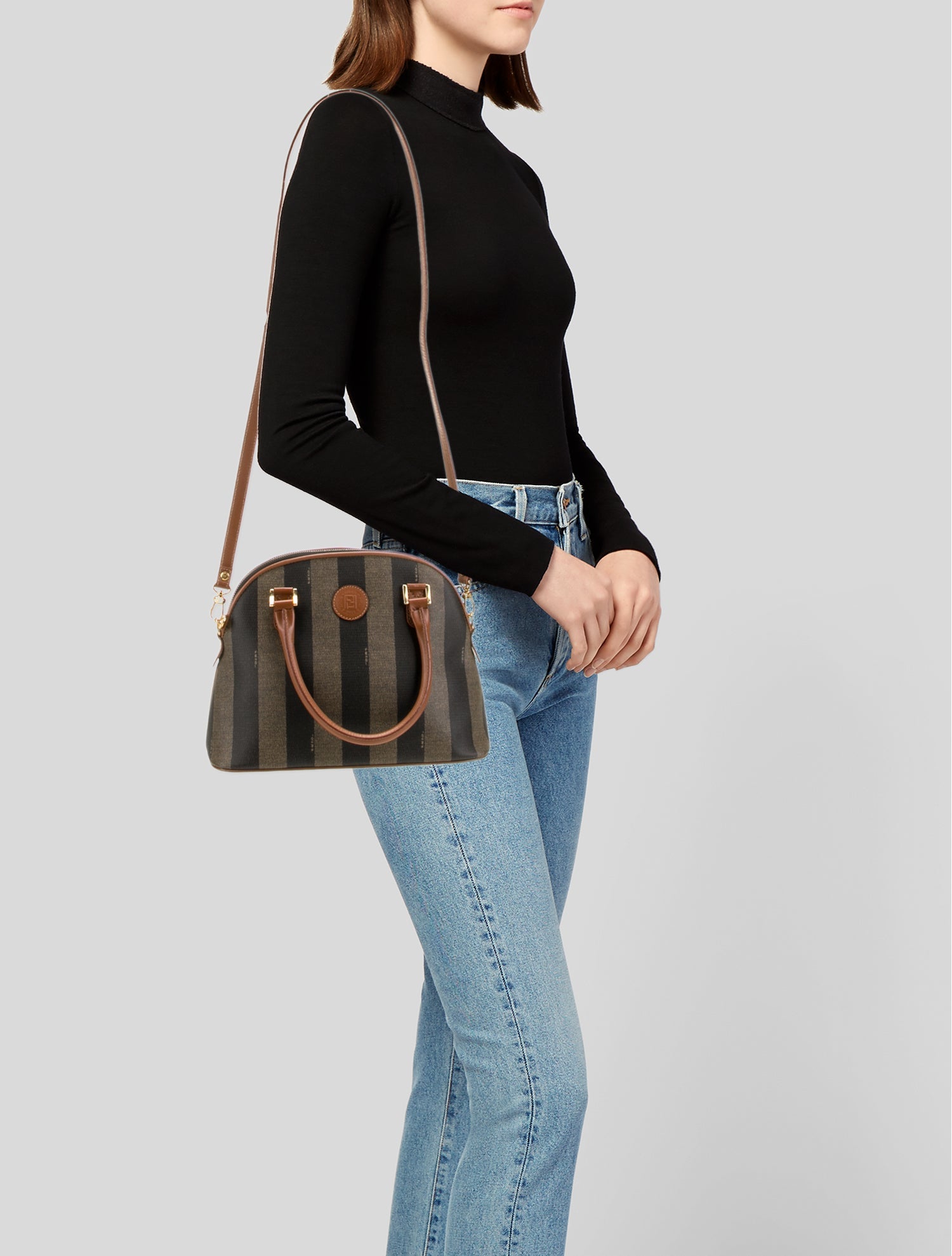 Fendi Pequin Top Handle Bag