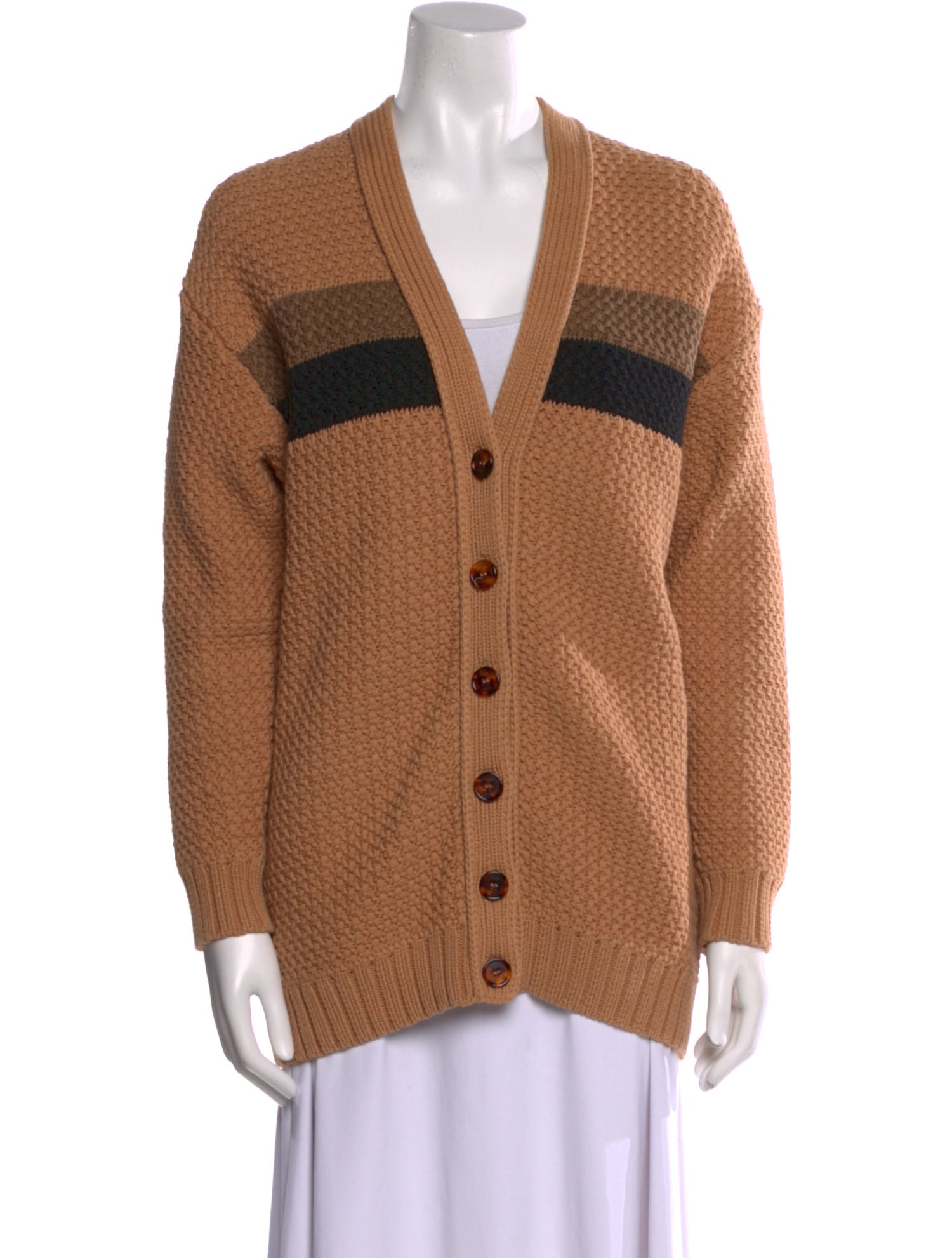 Fendi Striped V-Neck Sweater