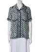 Fendi Silk Striped Button-Up Top