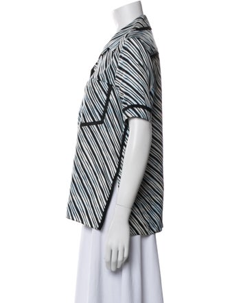 Fendi Silk Striped Button-Up Top