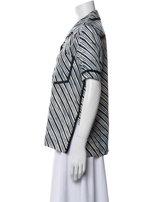 Fendi Silk Striped Button-Up Top